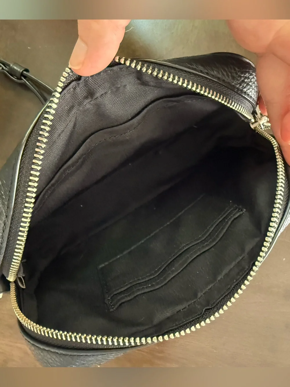 Coach Black Pebbled Leather Mini Camera Bag